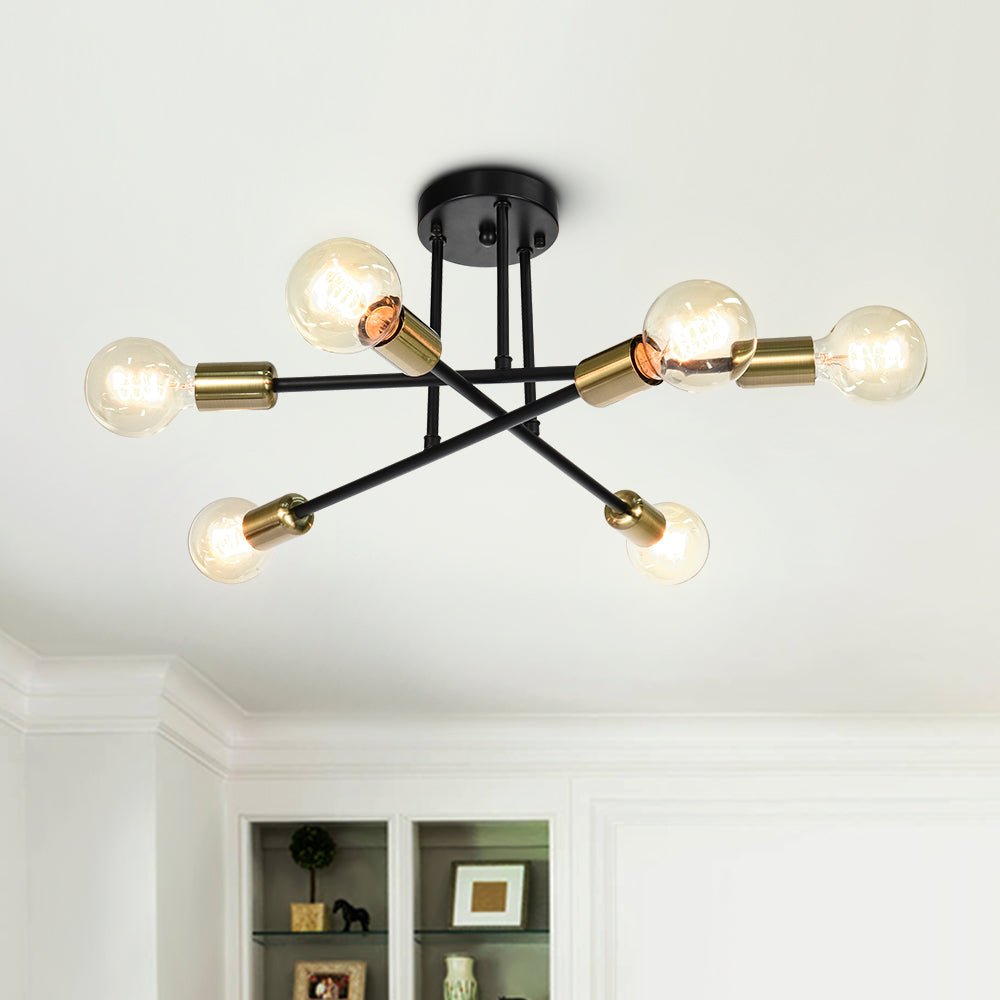 Astrelle | 6-Bulb Flush Mount Ceiling Light for Living Room