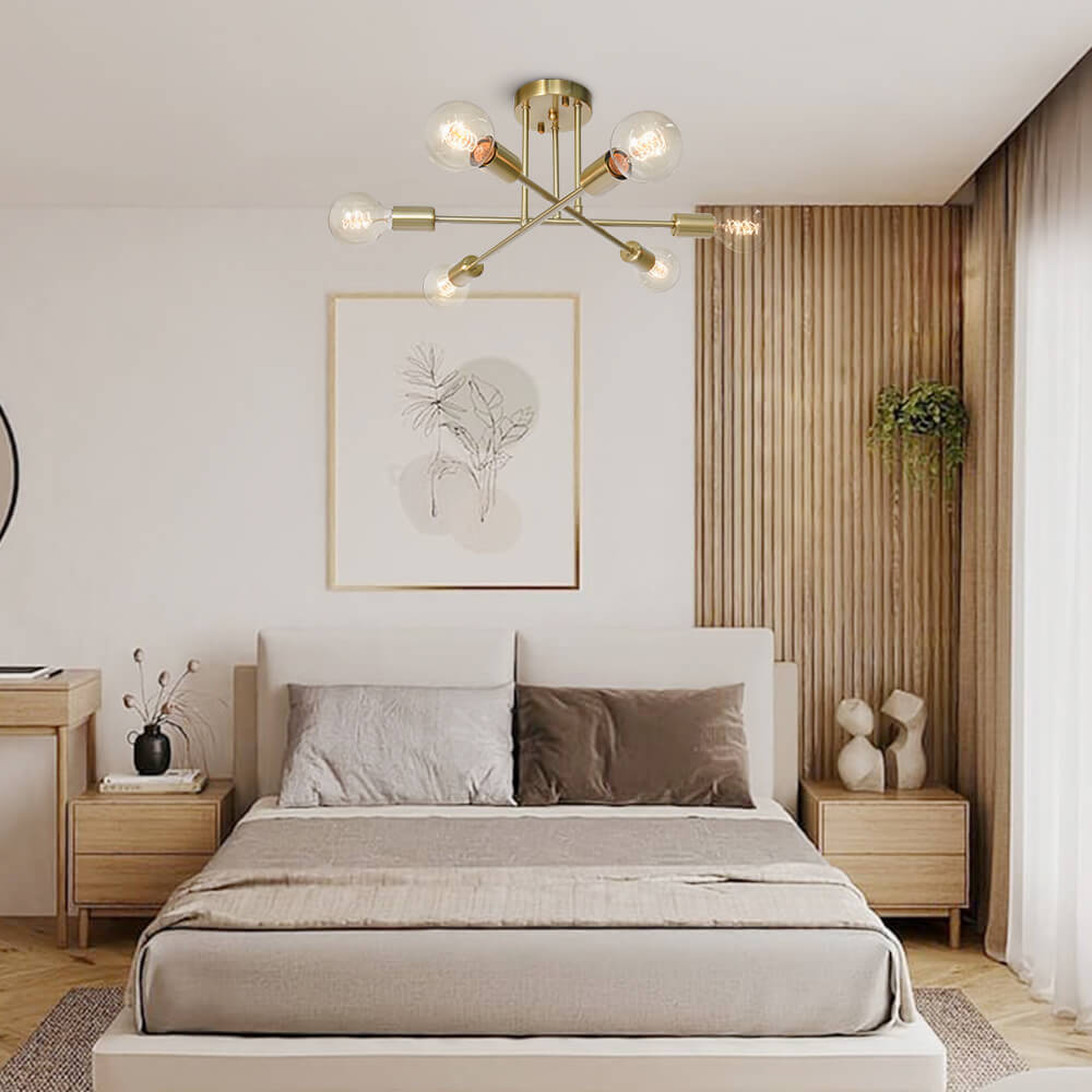 Astrelle | 6-Bulb Flush Mount Ceiling Light for Living Room