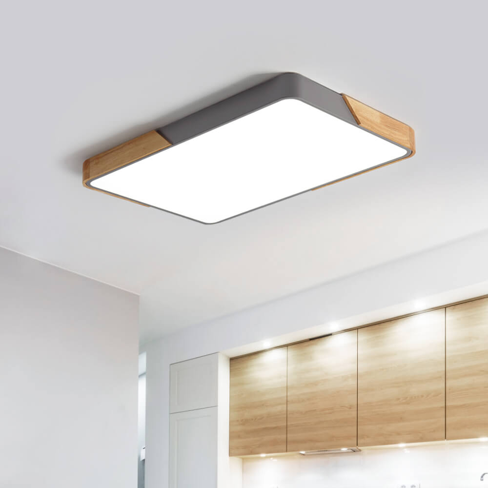 Kirrea | Square Flush-Mount Ceiling Light for Kitchen | Dimmable LED with Selectable Colors
