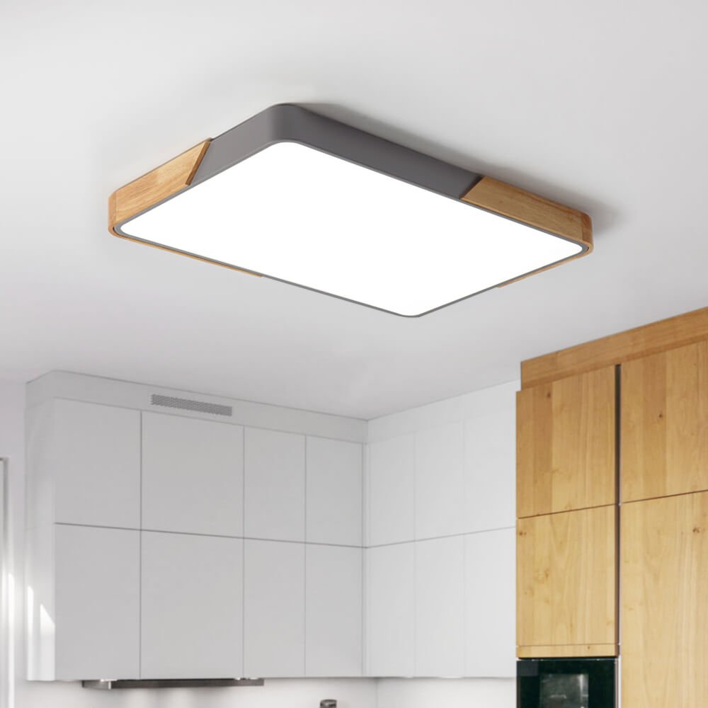 Kirrea | Square Flush-Mount Ceiling Light for Kitchen | Dimmable LED with Selectable Colors