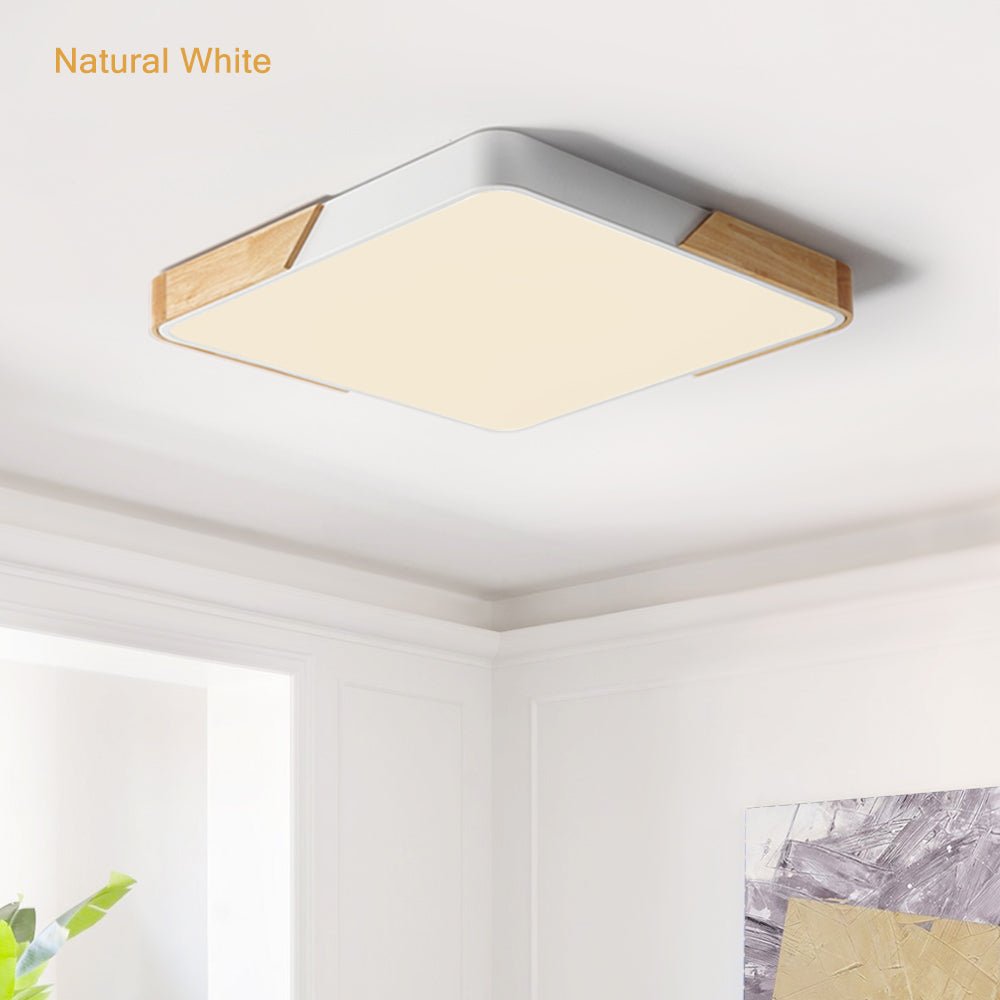 Kirrea | Square Flush-Mount Ceiling Light for Kitchen | Dimmable LED with Selectable Colors